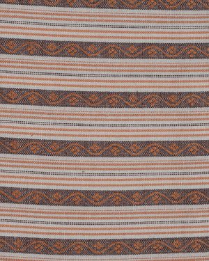 Baumwollstoff Ida - Weiß/Orange/Braun