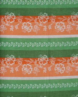 Baumwollstoff Milly - Apricot/Grün