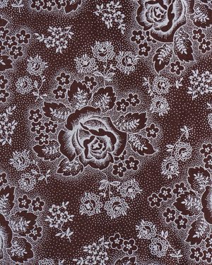 Baumwollstoff Rose - Braun