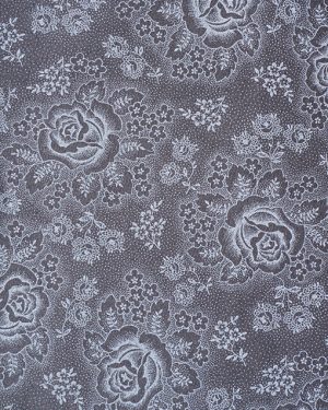 Baumwollstoff Rose - Schwarz
